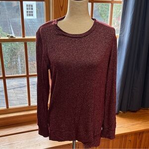 Cuddl Duds SoftKnit Top in Burgundy